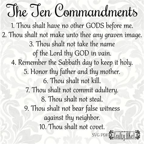 catholic ten commandments in order kjv
